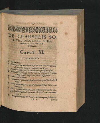 Caput XI. De Clausulis Solitis, Insolitis, Consuetis, Et Usitatis & c.