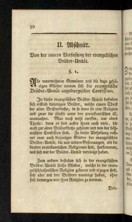 30-48, II. Abschnitt. Von der innern Verfassung der evangelischen Brüder-Unität.