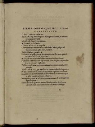 Series eorum quae hoc libro continentur.