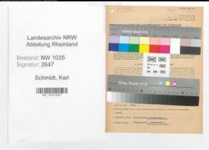 Entnazifizierung Karl Schmidt , geb. 26.08.1908 (Steiger)
