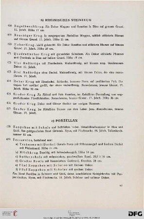 b) Rheinisches Steinzeug (Nr. 468-477)