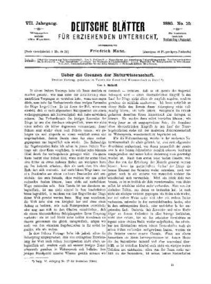 Ueber die Grenzen der Naturwissenschaft