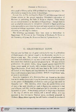 Progress of Egyptology : graeco-roman Egypt