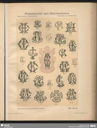 Dekorationen [Kartuschen], Alliance-Monogramme