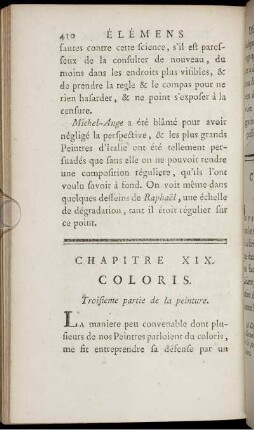 Chapitre XIX. Coloris. Troisieme partie de la peinture