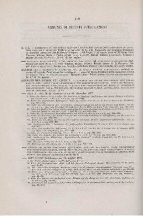 Annunzi di recenti pubblicazioni.