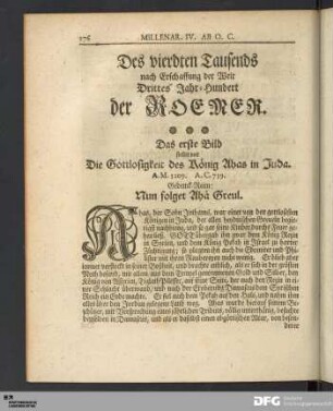 Des vierdten Tausends nach Erschaffung der Welt Drittes Jahr-Hundert der ROEMER.