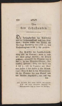 Von den Lehrstunden