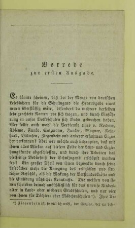 Vorrede zur ersten Ausgabe