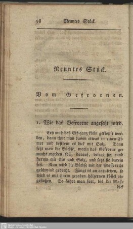 Neuntes Stück. Vom Gefrornen