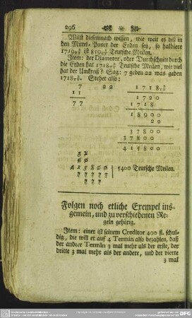 Folgen noch etliche Exempel insgemein, und zu verschiedenen Regeln gehörig