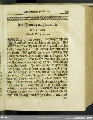 Am Sonntag nach Invocavit. Evangelium Matth. IV. v. 1.-11.