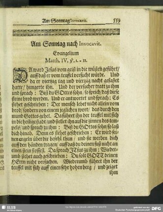 Am Sonntag nach Invocavit. Evangelium Matth. IV. v. 1.-11.