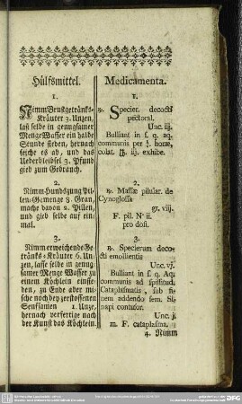 Hülfsmittel Medicamenta