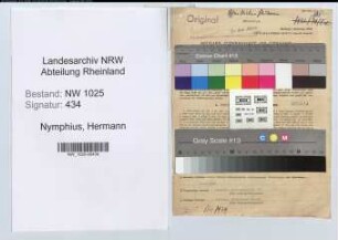 Entnazifizierung Hermann Nymphius , geb. 10.11.1902 (Lehrer)