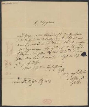 Brief an B. Schott's Söhne : 19.07.1824