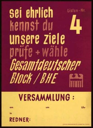 GB/BHE, Bundestagswahl 1957