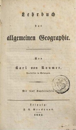 Lehrbuch der allgemeinen Geographie