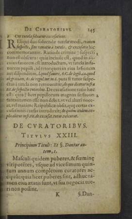 De curatoribus. Titulus XXIII.