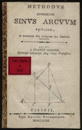 Methodvs Inveniendi Sinvs Arcvvm n plicium : n numerum seu integrum seu fractum significante