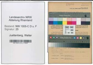 Entnazifizierung Walter Juettenberg , geb. 16.08.1906 (Unterbrandmeister)