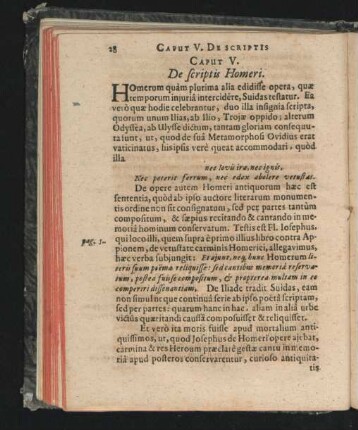 Caput V. De scriptis Homeri.