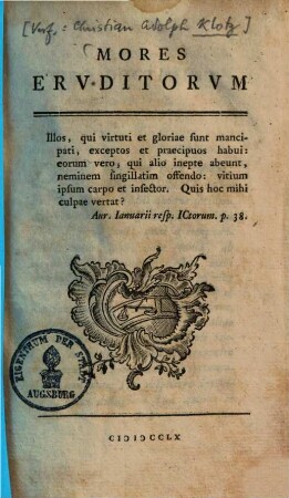 Mores eruditorum