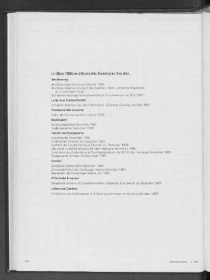 Im März 1986 veröffentlichte Statistische Berichte