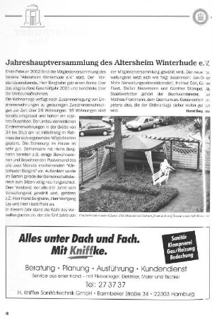 Jahreshauptversammlung des Altersheim Winterhude e.V.