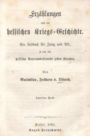 2: Erzählungen aus der hessischen Kriegs-Geschichte