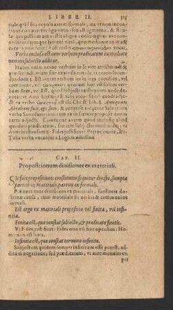 Cap. II. Propositionum divisiones ex materiali.