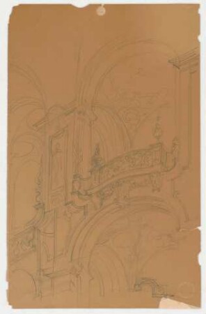Thiersch, Friedrich von; München; Justizpalast - Treppenhaus (Perspektive)