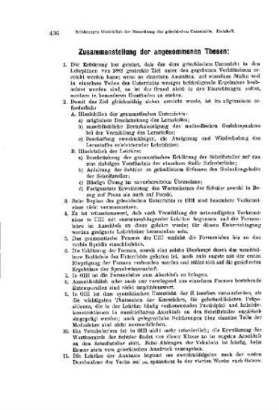 Zusammenstellung der angenommenen Thesen : [Protokolle der Verhandlungen]
