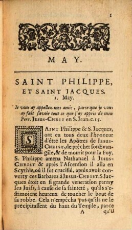 Le Journal Des Saints, Ov Meditations pour tous les jours de l'Année : Avec Vn abbregé de la Vie des Saints, 2. Pour les Mois de May, Juin, Iuilet, & Aoust