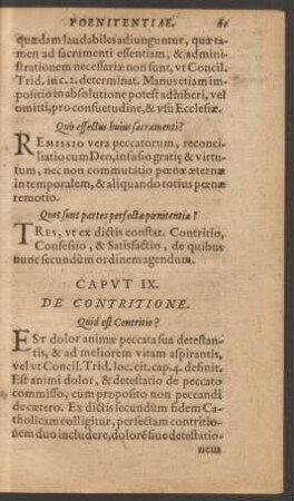 Caput IX. De Contritione.