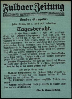 Ausgabe vom Montag, den 05. April 1915.
