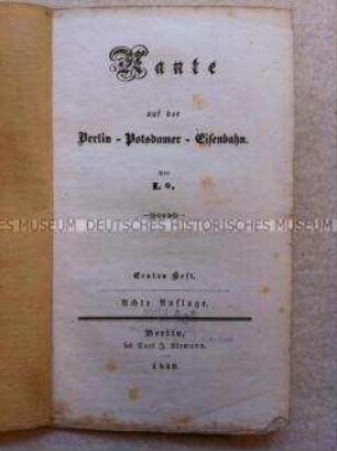 Satirische Schrift über eine Eisenbahnreise