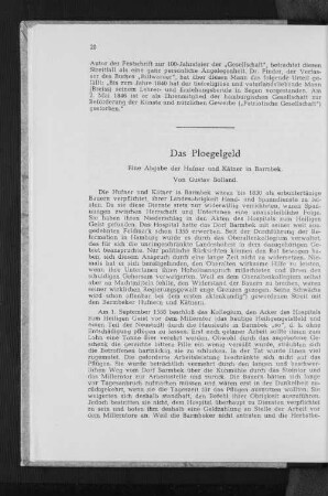 Das Ploegelgeld : Eine Abgabe der Hufner und Kätner in Barmbek.