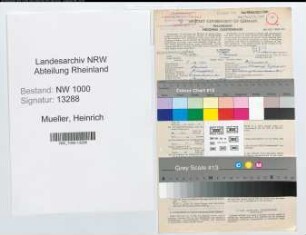 Entnazifizierung Heinrich Mueller, geb. 07.12.1904 (Beamter)