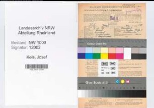 Entnazifizierung Josef Kels, geb. 09.12.1885 (Postbeamter)