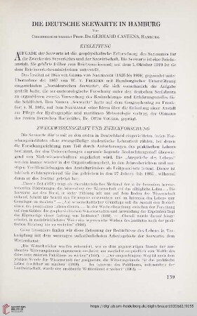 Die Deutsche Seewarte in Hamburg