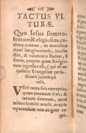 Tactus VI. Tubae. Quo Iesus somnolentum Religiosum excitare conatur ...