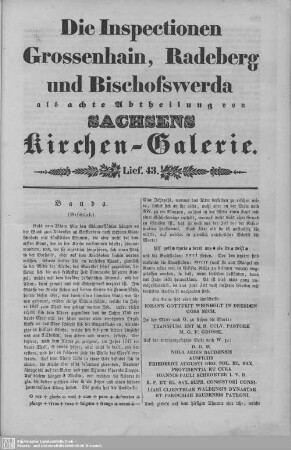 Bauda (Beschluß), Colmnitz, Die Parochie Lorenzkirch : 43. Lieferung