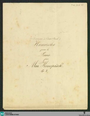 Humoreska - Don Mus.Ms.Ded. 69 : pf