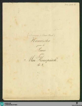 Humoreska - Don Mus.Ms.Ded. 69 : pf