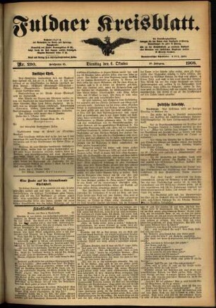 Ausgabe vom Dienstag, den 06. Oktober 1908.