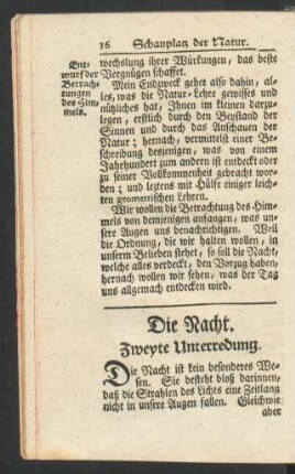 Zweyte Unterredung. Die Nacht.
