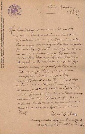 Gesundheitszeugnis, 1915