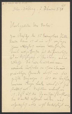 Brief an B. Schott's Söhne : 07.02.1891
