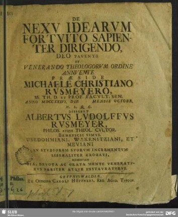 De Nexu Idearum Fortuito Sapienter Dirigendo